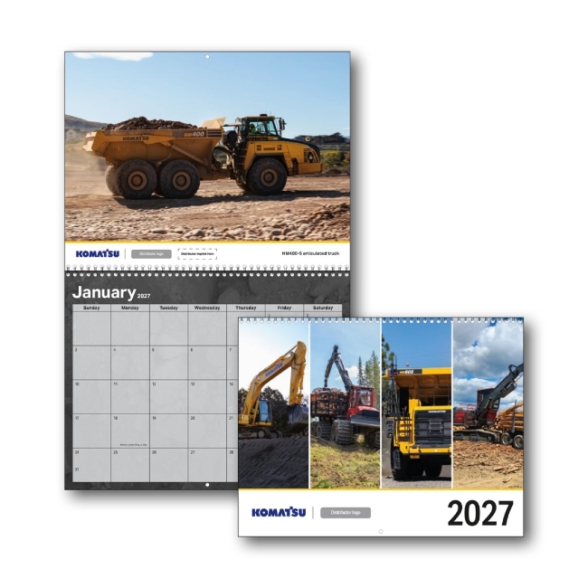 Main image of Custruction custom imprint wall calendar image